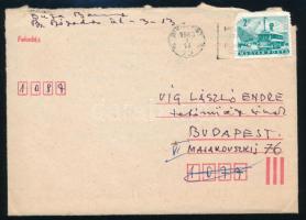 1983 Búza Barna (1910-2010) éremművész aláírt meghívó + kézzel címzett boríték