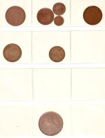 66db-os vegyes magyar és külföldi fémpénz tétel berakólapokba rendezve, közte 2db ezüsttel: Ausztria...