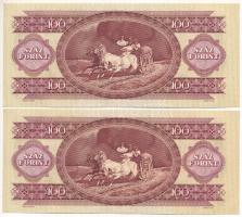 1984. 100Ft (2x) sorszámkövetők "B 704 040960 - B 704 040961" T:AU kis sarokgyűrődés
Adam...