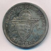 1938. 5P Ag "Szent István" T:AU,XF patina Adamo P8.1