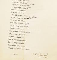 cca 1910 Ditrói József (1888-) színész 3 versének gépirata, kettő aláírt