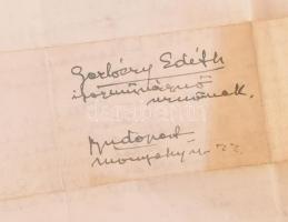 cca 1940 Sassy Attila (1880-1967) festő saját kezű levele