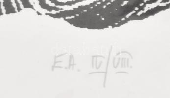 Bitó Ildikó (1966-): Behálózva, 1999. Szitanyomat, papír. Jelzett. Művészpéldány E.A. IV./VII. számo...