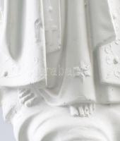 Szűz Mária. Gipsz kegytárgy szobor, jelzés nélkül, kezén sérüléssel m: 35,5 cm