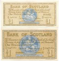 Skócia 1959. 1P "Bank of Scotland, Bilsland & Watson" + 1966. 1P "Bank of Scotland, Polwarth & Letham" T:F,VF mindkettő szép papír Scotland 1959. 1 Pound "Bank of Scotland, Bilsland & Watson" + 1966. 1 Pound "Bank of Scotland, Polwarth & Letham" C:F,VF both fine paper Krause P#100c, 105a