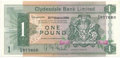 Skócia 1966. 1P Clydesdale Bank T:AU kis folt Scotland 1966. 1 Pound Clydesdale Bank C:AU small spot Krause P#197