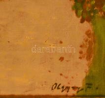 Olgyay Ferenc (1872-1939): Virágzó park. Olaj, vászon, jelezve jobbra lent. Felületi sérülésekkel. D...