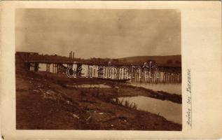 Zhuravno, Zurawno; első világháborús osztrák-magyar ideiglenes katonai híd a Dnyeszteren / WWI K.u.k. military bridge. photo