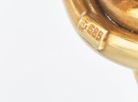 Arany (Au) 14K hullámmintás bross, jelzett, 4,4×2 cm, nettó: 8,5 g
