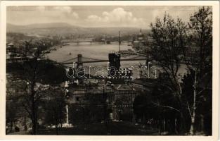 Budapest I. Dunai látkép a Gellérthegyről, Tabán, Schoch-Hegedűs villa (épült 1913-ban)