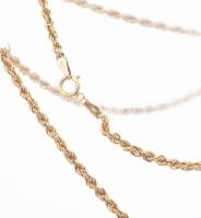 Arany (Au) 14K walles nyaklánc, jelzett, h: 50 cm + zománcfestett katica függő, 2×1,2 cm, bruttó: 4,...