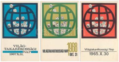 TAKARÉKOSSÁG - 7 db modern magyar grafikai képeslap / MONEY SAVING - 7 modern Hungarian graphic post...