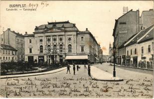 1907 Budapest I. Corvin tér, Vigadó vendéglő és kávéház, Kardos, Kiss üzlete, fali reklám (EK)