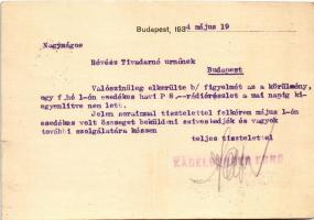 1934 Kadelburger Ernő modern és művészi csillárok, rádiókészülékek, villamossági cikkek reklámja. Bu...