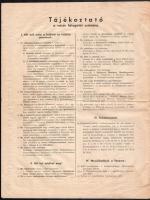 1942 BNV (Háborús vásár), Tájékoztató a vásár látogatói számára, térképpel és információkkal. Hajtot...