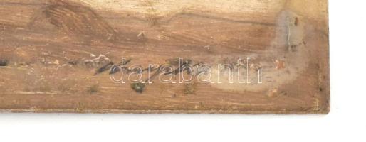 Krupka Ferenc (1870-1928): Vitorlások és emberek a tengernél. Olaj, karton. Jelezve jobbra lent. Kis...