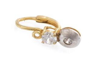 Arany (Au) 14K button fülbevalópár, jelzett, 1,8×÷0,6 cm, bruttó: 2,1 g