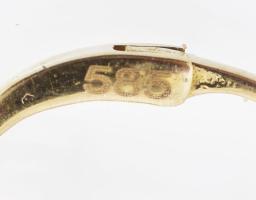 Arany (Au) 14K button fülbevalópár, jelzett, 1,8×÷0,6 cm, bruttó: 2,1 g