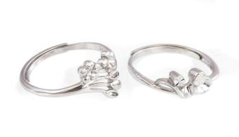 Ezüst(Ag) 2 db állítható átmérőjű, jelzett, nettó: 2,9 g