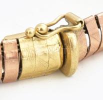 14K fehér és sárga arany (Au) karlánc, kígyó mintás. Jelzett 14,2 g