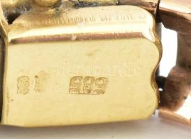 14K fehér és sárga arany (Au) karlánc, kígyó mintás. Jelzett 14,2 g
