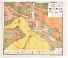 1874-1876 Idrija (Szlovénia) és környéke, valamint Bukovina földtani térképe, 2 db, színes litográfia, 55x61 cm és 65x52 cm
