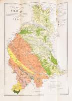 1874-1876 Idrija (Szlovénia) és környéke, valamint Bukovina földtani térképe, 2 db, színes litográfi...