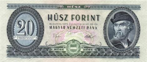 1975. 20Ft (5x) egymásutáni, ill. kevés ugrású sorszámokkal T:I-