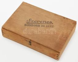 Szerencs Bonbons De Luxe antik fadoboz. 20x13x4,5 cm