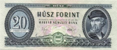 1975. 20Ft (5x) egymásutáni, ill. kevés ugrású sorszámokkal T:I-