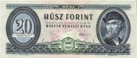 1975. 20Ft (5x) egymásutáni, ill. kevés ugrású sorszámokkal T:I-