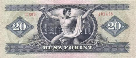 1975. 20Ft (5x) egymásutáni, ill. kevés ugrású sorszámokkal T:I-