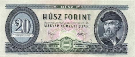 1975. 20Ft (5x) egymásutáni, ill. kevés ugrású sorszámokkal T:I-