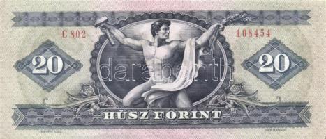 1975. 20Ft (5x) egymásutáni, ill. kevés ugrású sorszámokkal T:I-