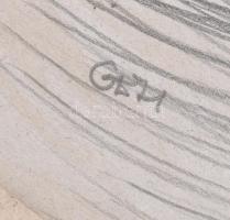 Gelencsér János (1960-): Indulatos ember. Ceruza, karton. Jelezve jobbra középen lent. Hátoldalán au...