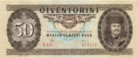 1980. 50Ft (5x) egymásutáni sorszámokkal T:I