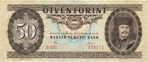 1980. 50Ft (5x) egymásutáni sorszámokkal T:I