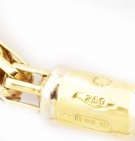 18K arany (Au) hengeres mintájú nyaklánc és karlánc szett függővel. Jelzett, össz: 33,5 g