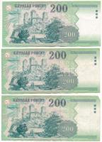 1998. 200Ft (3x) "FC, FE, FF" T:F Adamo F53
