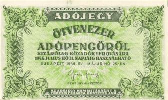 1946. 50.000AP alapnyomat kissé lefelé csúszva! T:I