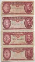1969. 10Ft + 1986. 50Ft + 1984. 100Ft (4x, egyik fordított hátlapi alapnyomattal) + 1989. 100Ft (2x)...