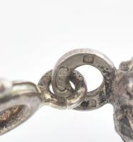 Ezüst(Ag) masszív áttört virágmintás karkötő, jelzett, h: 21 cm, nettó: 30,2 g