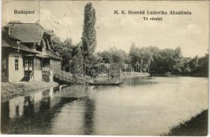 1916 Budapest VIII. M. k. Honvéd Ludovika Akadémia, tó részlet