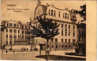 1915 Budapest VIII. Tisza Kálmán téri új polgári leányiskola. Szirmay Henrik kiadása (EK)