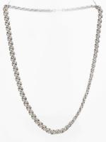 Ezüst(Ag) rózsaszemes nyaklánc, jelzett, h: 41 cm, nettó: 18,3 g