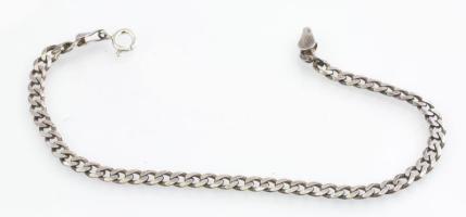 Ezüst(Ag) lapos pancer karkötő, jelzett, h: 18,5 cm, nettó: 4,4 g