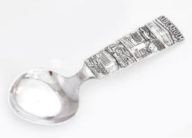 Ezüst(Ag) svéd kóstolókanál, jelzett, h: 14 cm, nettó: 62,2 g