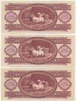 1980. 100Ft (3x) sorszámkövetők "B 476 037645 - B 476 037647" T:XF-F szép papír
Adamo F33