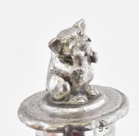 Ón üvegdugó, fagylaltozó malac díszítéssel, m: 7 cm