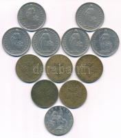 Ausztria 1968-1989. 1Sch (5xklf) + 1991. 5Sch + Svájc 1968-1987. 1Fr Cu-Ni (6x) T:XF,VF
Austria 196...